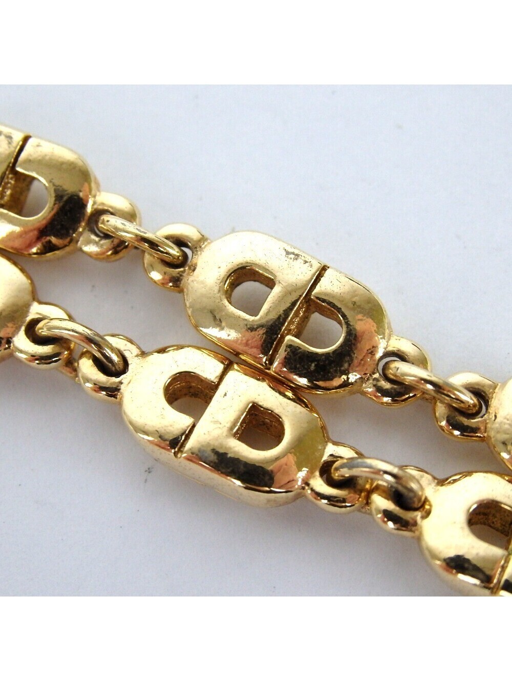 Authentic Christian Dior Vintage Gold Link Logo Bracelet Women’s Jewelry - Picture 4 of 9